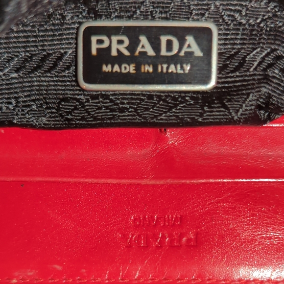 Prada Black Satin Pouch Authentic Converted To Shoulder Bag Edgy Silver Chain - Picture 8 of 11